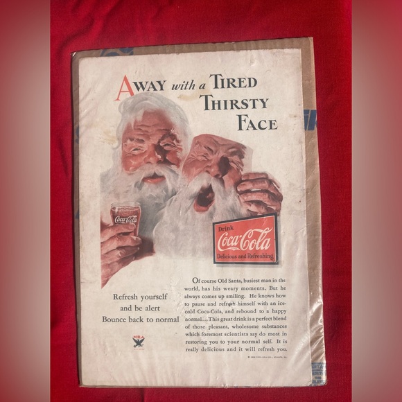 Vintage 1933 Coca-Cola Santa magazine ad page 10” x 6 7/8”VINTAGE HOLIDAY Decor - Picture 2 of 7